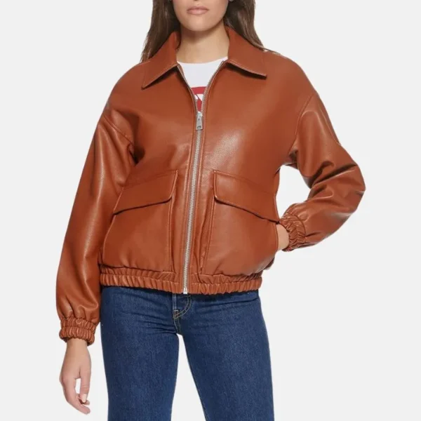 Women's Brown A2 Cockpit Leather Bomber Aviator Jacket